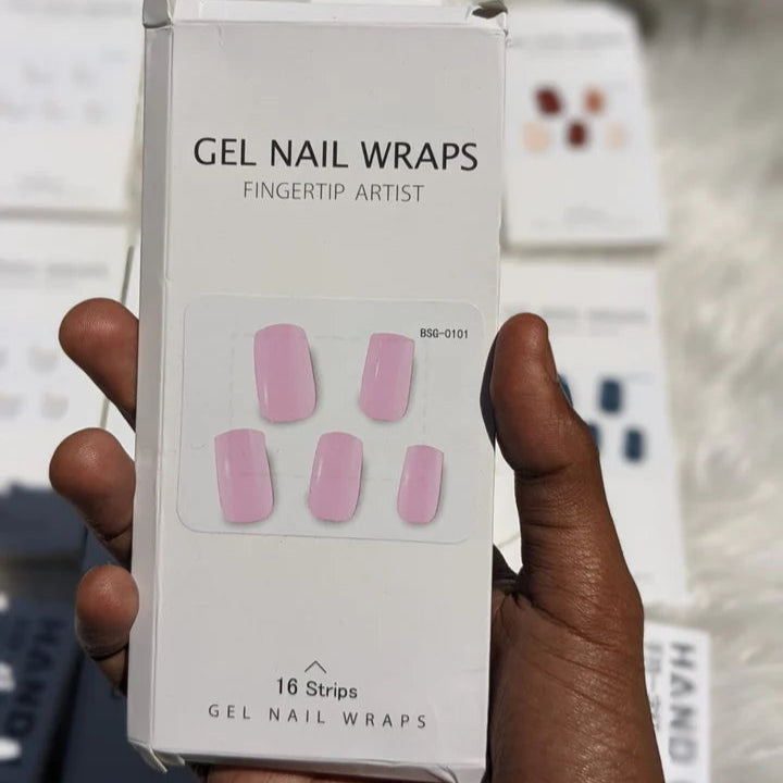 Multi Color Gel Nail Wraps With UV light (16 nail strips)