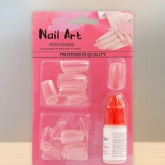 40 PCS TransParent Artificial Nails With Glue