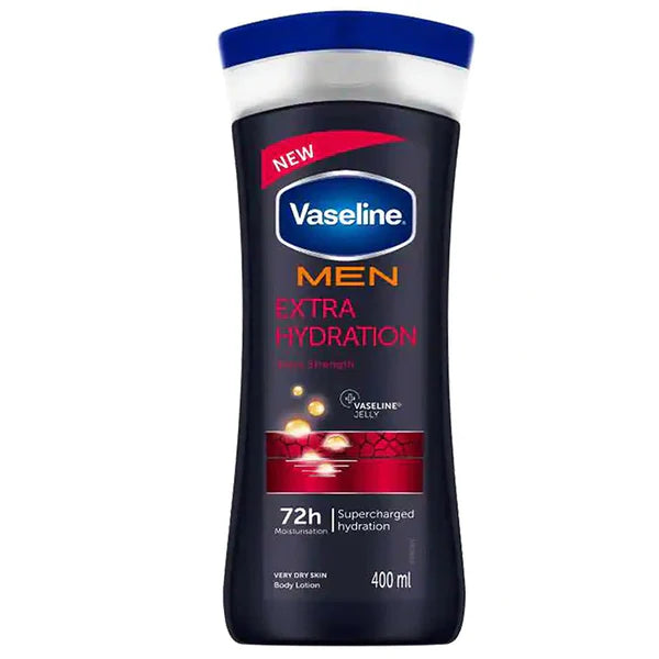 Vaseline Men Extra Hydration 72H Body Lotion, 400ml