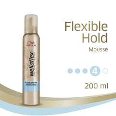 Wellaflex Flexible Extra Strong Hold Mousse, Hold: 4/5, 200 ml