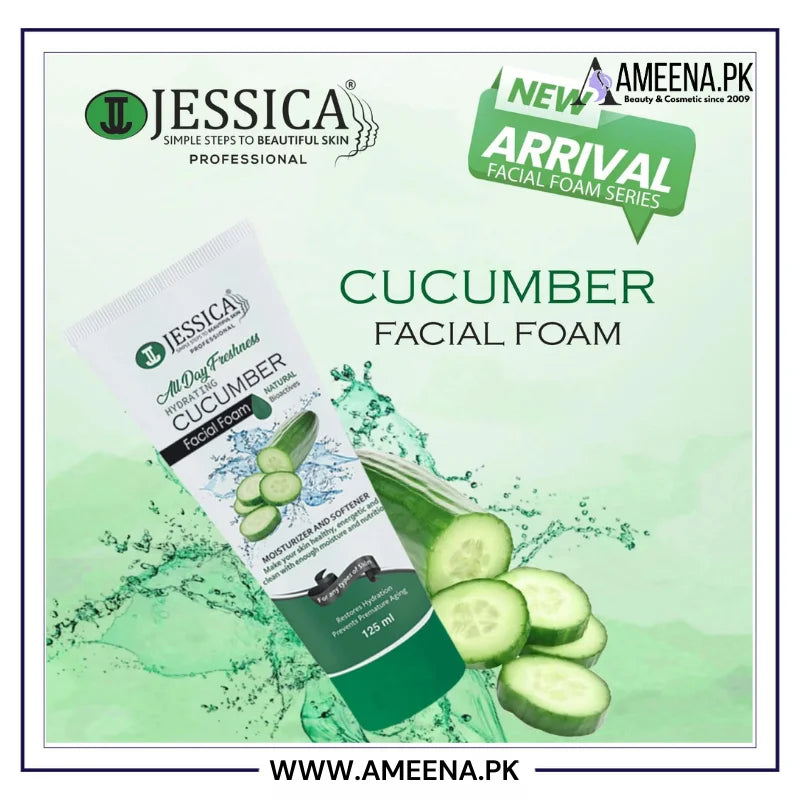 Jessica Cucumber Natural Bioactives Facial Foam Face Wash 125ml