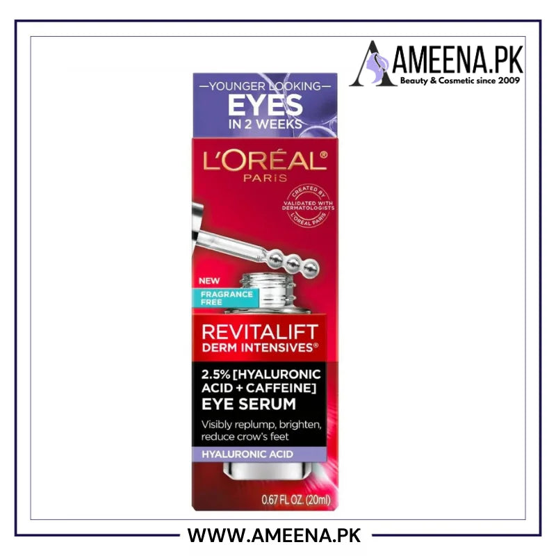 L'Oreal Paris Revitalift Derm Intensives® 2.5% Hyaluronic Acid + Caffeine Eye Serum 20ml