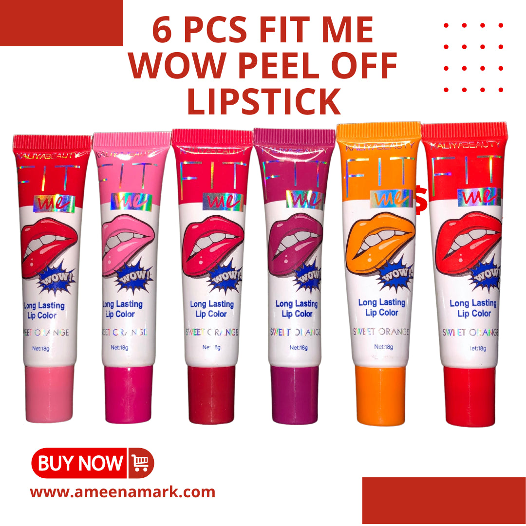 6 Pcs Fitme WOW Peel off Lipstick