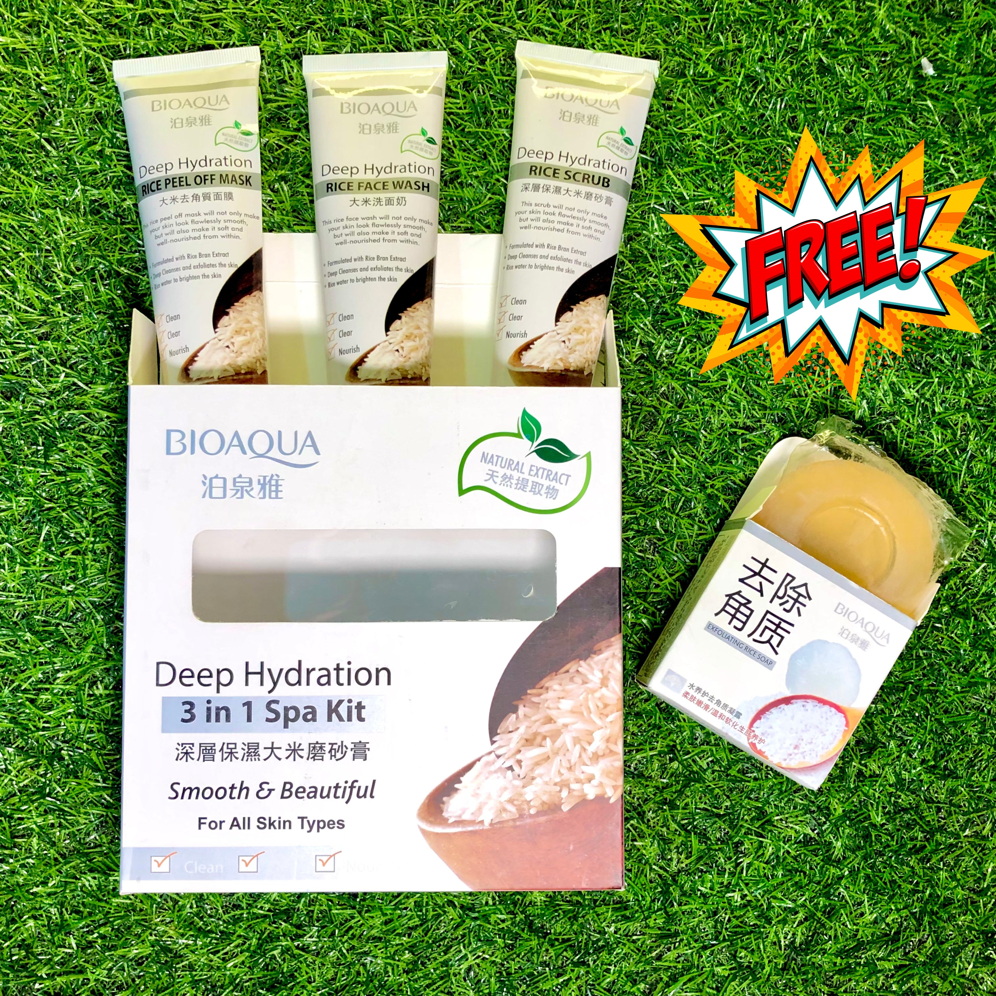 BIOAQUA Deep Hydration 3in1 Spa kit with Free Rice Soap